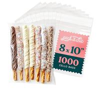 Pack It Chic Bolsas transparentes de polietileno para violonchelo resellables, para impresiones, fotografías y obras de arte de 8 x 10, autoselladas (8 x 10 pulgadas, 1000 unidades)