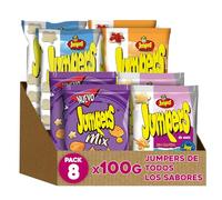 Pack Jumpers Variado 8 Unidades - Snacks de Maíz Sabores Mantequilla, Ketchup, Mix y Mantequilla-Miel - Aperitivos para Fiestas y Celebraciones