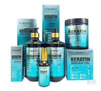 Pack Keratina Profesional FOISONER con Aceite de Argán - Champú, Acondicionador, Mascarilla y Sérum - Tratamiento Hidratante, Reparador y Antifrizz - Cabello Suave, Liso y Brillante