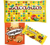 Pack Lacasitos bolsa 1kg,Conguitos galleta leche doyp 120g,Lacasitos barrita cream duo 46g