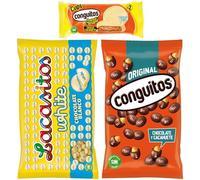 Pack Lacasitos white bolsa 1kg,Conguitos negro bolsa 1kg,cups blanco 34g