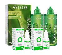 Pack Lacrifresh Comfort 2x15ml + Alvera Solución Única 2x350ml para Lentillas - Hidratación y Limpieza con Aloe Vera