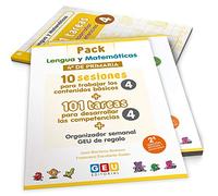 Pack Lengua y matemáticas 4º primaria: 10 Sesiones Contenidos básicos y 101 Tareas para Desarrollo Competencias (Niños de 9 a 10 años)