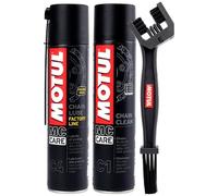 Kit limpiador lubricante para cadena Motul C4 400 ml + C1 400 ml + cepillo de li
