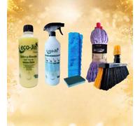 PACK LIMPIEZA ECO-JIN MULTISUPERFICIES FORMADO POR ESCOBA INTERIORES Y EXTERIORES + FREGONA OPTIMUS + DIFUSOR + BAYETA Y ESTROPAJO CON ESPONJA (INTENSE/MARSELLA)