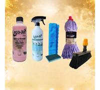 PACK LIMPIEZA ECO-JIN MULTISUPERFICIES FORMADO POR + FREGONA OPTIMUS + ESCOBA PARA INTERIORES + DIFUSOR + BAYETA Y ESTROPAJO CON ESPONJA (HOME/TALCO)