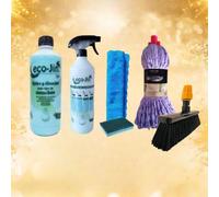 PACK LIMPIEZA ECO-JIN MULTISUPERFICIES FORMADO POR + FREGONA OPTIMUS + ESCOBA PARA INTERIORES + DIFUSOR + BAYETA Y ESTROPAJO CON ESPONJA (SPA)