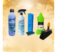 PACK LIMPIEZA ECO-JIN MULTISUPERFICIES FORMADO POR FREGONA TREPADORA + ESCOBA PARA INTERIORES + DIFUSOR + BAYETA Y ESTROPAJO CON ESPONJA (HOME/TALCO)