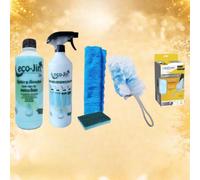 PACK LIMPIEZA ECO-JIN MULTISUPERFICIES FORMADO POR PLUMERO ATRAPAPOLVO CON 5 RECAMBIOS + DIFUSOR + BAYETA Y ESTROPAJO CON ESPONJA (SPA FRESCO)