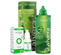 Pack Limpieza Lentillas: Solución Única Alvera 350ml + Gotas Lacrifresh Comfort 15ml. Para Lentes Hidrogel-Silicona. Limpia, Desinfecta, Hidrata y Alivia.