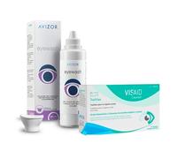 Pack Limpieza Ocular Completa: Eyewash 250ml + Toallitas Oculares CleanSoft 20ud - Baño Ocular y Toallitas Higiene Ocular y Párpados con Ácido Hialurónico | Kit Avizor