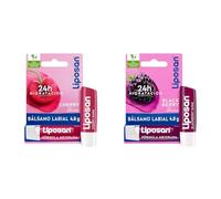 Pack Liposan Cherry Shine (1 x 4,8 g), cacao de labios con olor a cereza, bálsamo labial con color + Liposan Blackberry Shine (1 x 4,8 g), cacao de labios con olor a frambuesa