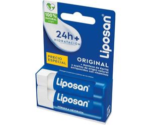 Pack Liposan Original (2 x 4,8 g), duplo bálsamo labial de cuidado intensivo, cacao de labios de textura ligera, bálsamo hidratante para unos labios suaves y tersos
