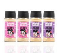 Pack Locos por el Bacon | Sazonadores Vegetales Bacon + Bacon con Queso | 100% Plant-Based, Sin Gluten, Sin Alérgenos | 4 x 55g