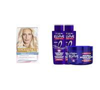 Pack L'Oréal Paris Excellence 01 Rubio Ultra Claro Natural + Elvive Mascarilla Intensiva Violeta Matizadora