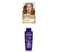 Pack L'Oréal Paris Excellence Intense 7.43 Rubio Cobrizo Dorado + Elvive Champú Violeta Matizador