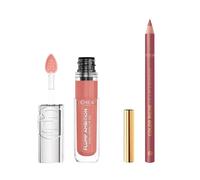 Pack L'Oréal Paris Plump Ambition - Aceite Labial voluminizador con Ácido Hialurónico - 24H de hidratación* - Worth It + Lip Liner Color Riche Couture - Perfilador de Labios - 302 Bois de Rose