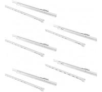 Pack lote de 5 juegos Juego guías correderas cajón, rieles,para 5 cajones, extracción parcial guía de rodillo soporta un peso de 25kg por cajón marcha suave color blanco de 400mm