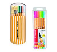 Pack Lote Estuche Rotuladores Stabilo Boss Point 88 punta de fibra - Estuche Zebruí 20 colores intensos + Estuche 6 Rotuladores Stabilo Point 88 colores Neón