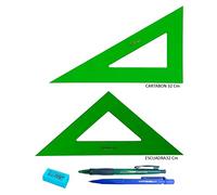 PACK LOTE Faber Castell Técnico - Escuadra 566-32 Cms + Cartabón 666-32 Cms + REGALO