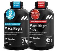 Pack Maca Negra + Maca Andina 100:1 - 45.000 mg Hombre + 27.000 mg Mujer - Energía, Vitalidad, Rendimiento y Balance Hormonal - con Zinc, Vitamina B6, L-Arginina y Taurina - 360 Cápsulas Veganas - Nyv
