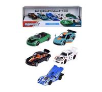 Majorette - Porsche Giftpack, Set de 5 Coches Deportivos (917, Carrera RS, 911 Cabrio, 935 K3, GT3 Cup), de Metal a Escala 1:64 (7,5 cm), con Blister Ventana Decorado, Desde 3 años (8502105002)