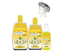 Pack Mantenimiento Stratti Camomila & Keratina 4 productos - Champú + Acondicionador + Serum + Gorra