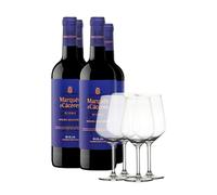 Pack Marqués de Cáceres Reserva (x4) con 4 Copas Vinos con copas 2020