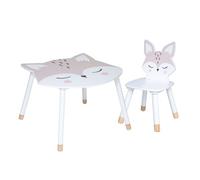 Miroytengo Pack Mesa con Silla Infantil Fox Conjunto Dormitorio Infantil Serigrafía Zorro Color Blanco