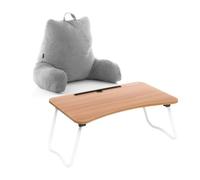 Pack mesa plegable auxiliar multiuso y almohada de lectura con apoyabrazos innovagoods