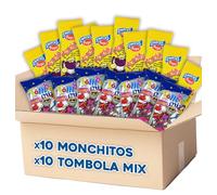 Pack Monchitos + Tómbola Mix - 10 Bolsas Arroz Inflado Sabor Jamón + 10 Bolsas Mix Aperitivo de Maíz