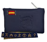 Pack Monedero Capote Torero + Pulsera Hierros Taurinos | Portamonedas con 2 Cremalleras 11 x 9 cm | Cinta Textil Ajustable 28,5 cm | Regalo Taurino (Toro Pulsera H A D)