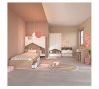 Pack muebles child dormitorio juvenil completo en color roble jackson y blanco mate