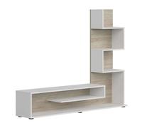 Pack muebles de salón snake - mueble tv, mesa de centro y mesa de comedor en roble sonoma, melamina