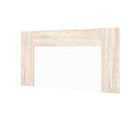Pack muebles dormitorio con cabecero, cómoda y mesita noche 2 cajones en blanco mate y sahara 163 cm
