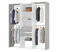 Pack muebles dormitorio en color cemento y blanco con vestidor
