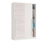 Pack muebles dormitorio juvenil completo en color blanco y roble claro cama + armario (diferentes opciones en escritorio) 65 cm