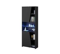 Pack muebles gaming con led incluido color negro estilo moderno (mesa gamer + 2 estanterías) 62 cm