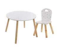 Miroytengo Pack Muebles Infantiles Mesa Infantil + Silla Douceur con Serigrafia de Estrellas Color Blanco