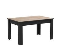 Pack muebles salón comedor wayne color roble y negro estilo industrial (mesa + aparador + librería)