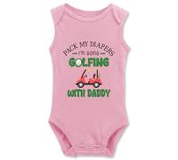 Pack My Diapers I'm Going Golfing With Daddy, mono para bebé, I-rosa, 24 meses