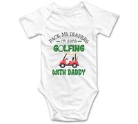 Pack My Diapers I'm Going Golfing With Daddy, mono para bebé, T-blanco., 9 meses