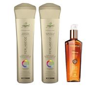 Pack Naissant Perla Beige + Elixir Nanatsú | Shampoo + Mascarilla Matizante (300mL c/u) + Elixir de Argán (120mL) | Neutraliza tonos cobrizos | Nutre y da brillo | Sin sulfatos ni parabenos