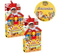Pack Navidad Lacasitos Elfo 2x72g + Pandereta de Regalo - Dulce navideño con chocolatinas y peluche