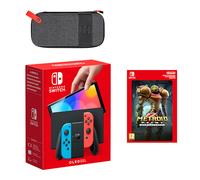 Pack Nintendo Switch - Modelo OLED (azul neón/rojo neón) Metroid Prime Remastered