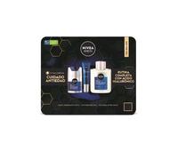 NIVEA MEN Pack Rutina Antiedad Hyaluron - Crema de Día Antiedad SPF15 50ml + Cortorno de Ojos Hyaluron 15 ml + Bálsamo After Shave Antiedad 100ml - Pack Antiedad
