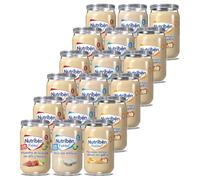 Pack Nutribén: Menestra verduras pollo/ternera; Arroz/merluza; Manzana-naranja-plátano con galleta | +6 meses | Sin gluten, almidón, huevo ni leche | 18x235g