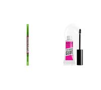 Pack NYX Professional Makeup Fijador de Cejas Larga Duración, Brow Glue, Tono Transparente + Lápiz de Cejas de Doble Punta, Blade & Shade, Tono 09 Brunette
