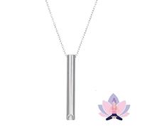 Pack of 1 Stress Relief Necklace Pendant Hoki Necklace Against Anxiety Meditation Breath Necklace Anxiety Necklace Stainless Breathing Necklace Anxiety Portable Anxiety Relief Necklace (color acero)