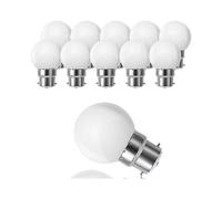 Pack of 10 B22 G45 LED Globes, Warm White 3500K, 3W G45, 180lm, Matte Polycarbonate Housing, Not Dimmable [Energy Class G]